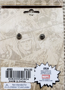 Marvel Comics "SPIDER-MAN Mask" Enamel STUD EARRINGS, in Silvertone