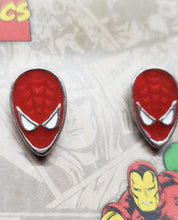 Load image into Gallery viewer, Marvel Comics &quot;SPIDER-MAN Mask&quot; Enamel STUD EARRINGS, in Silvertone