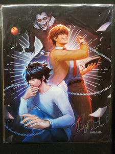 DEATH NOTE 8" x 10" Art Print by Ivy Dolamore signed of/2200 Bam! Box ANIME Exclusive 