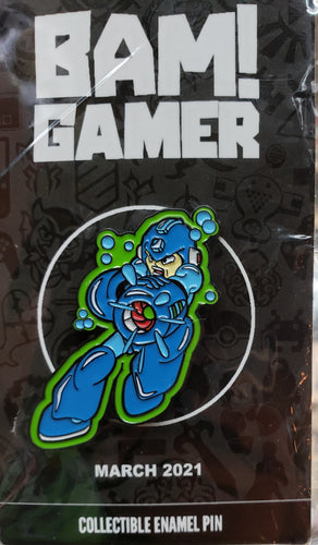 MEGA MAN, Charging Blaster. Limited Enamel Pin, Bam! Gamer Box Exclusive