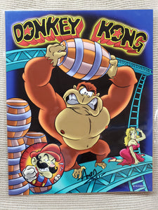DONKEY KONG 8" x 10" Art Print by Aaron Hazouri Signed of/2500 W/ COA, Bam! Gamer Box Exclusive