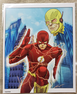 FLASH & REVERSE FLASH 8" x 10" Art Print by George Vega signed of/1150 Bam! Box Exclusive 
