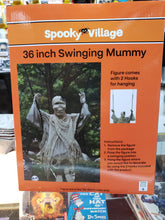 Load image into Gallery viewer, Spooky Village Halloween 36&quot; SWINGING MUMMY Yard Decor Indoor/ Outdoor Prop NIB