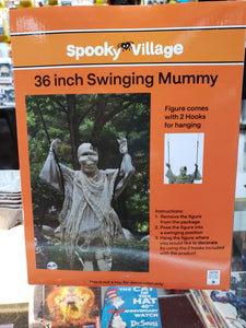 Spooky Village Halloween 36" SWINGING MUMMY Yard Decor Indoor/ Outdoor Prop NIB