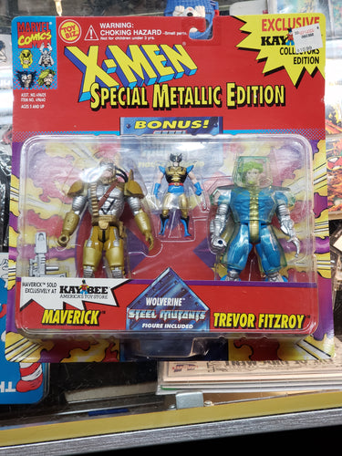 X-Men Special Metallic Edition Wolverine, Maverick, Trevor Fitzroy ToyBiz 1994 KayBee Exclusive
