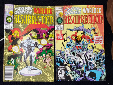 Silver Surfer / Warlock: Resurrection #1,2 Lot of 2 Marvel Comic Books 1993 VG/F