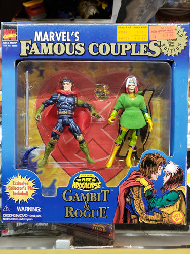 Marvel’s Famous Couples Gambit & Rogue Action Figure 1997 Toy Biz Vintage