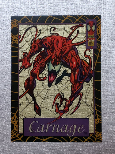 1994 AMAZING SPIDER-MAN - 1ST ED. - SUSPENDED ANIMATION CARD ( 5/12 ) CARNAGE