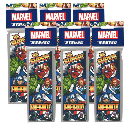 Marvel Bookmarks, 36 Per Pack, 6 Packs