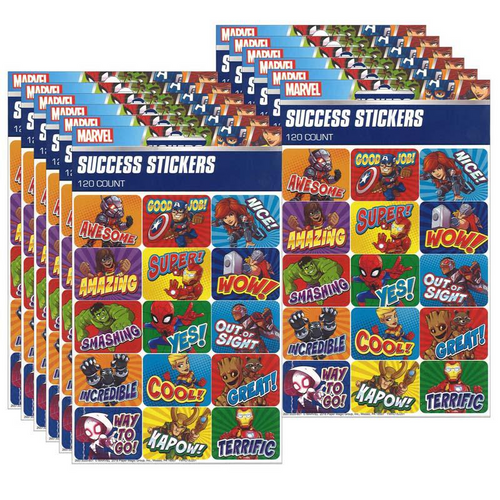Marvel Super Hero Adventure Success Stickers, 120 Per Pack, 12 Packs