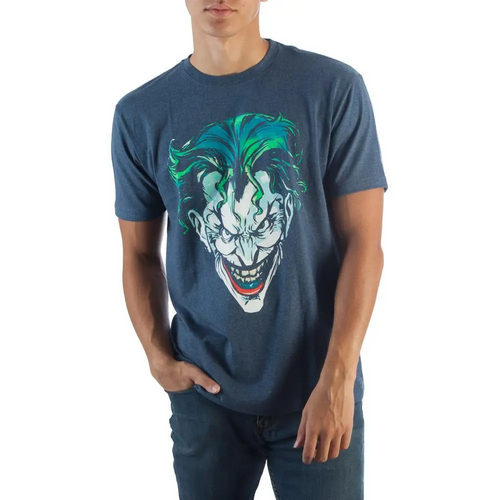 Batman Joker Face Navy Ht T-Shirt