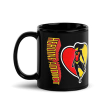 Load image into Gallery viewer, Hero in Heart, Heroine Addict (SPIDER-WOMAN inspired Design) Black Glossy Mug