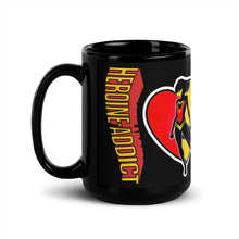 Load image into Gallery viewer, Hero in Heart, Heroine Addict (SPIDER-WOMAN inspired Design) Black Glossy Mug