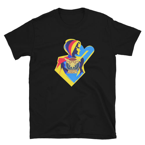 Silhoutte Sticker, Heroine Addict (CAPTAIN MARVEL inspired Design) Short-Sleeve Unisex T-Shirt