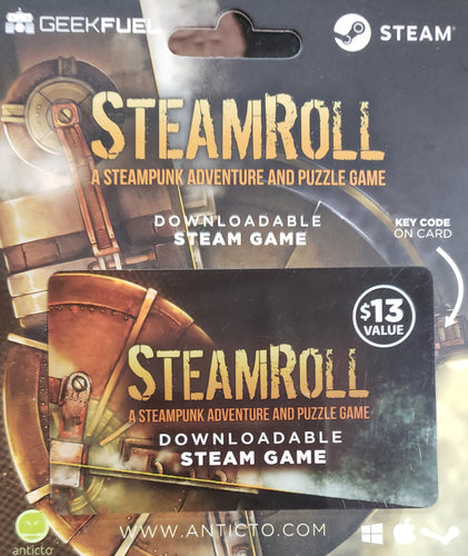 STEAMROLL (SteamPunk puzzle game) - Steam Downloadable Game -Key Card, Geek Fuel Exclusive