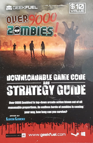 OVER 9000 ZOMBIES! - Steam Downloadable Game & Strategy Guide -Key Card, Geek Fuel Exclusive