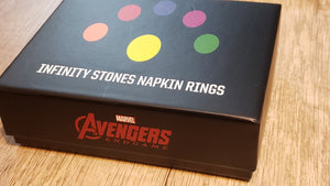 Set of INFINITY STONES Metal Napkin Rings. AVENGERS: END GAME. (MARVEL) Loot Crate / Home Goods Exclusive
