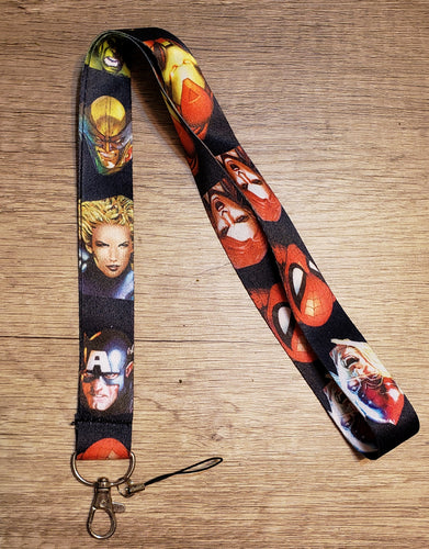 MARVEL Character Lanyard. Wolverine, Thor, Spider-Man, Black Widow and more
