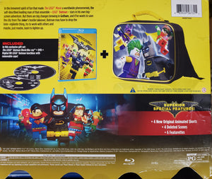 LEGO BATMAN MOVIE Lunch Box (with Removable Cape) Combo with DVD + Blu Ray + Digital HD Download (imperfect box)