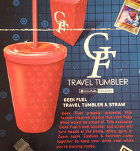 Load image into Gallery viewer, GEEK FUEL (Fashion Inspired) Travel Tumbler and Straw