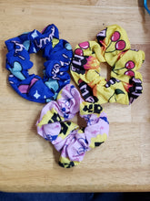 Load image into Gallery viewer, As Seen on Adult Swim SCRUNCHIES, pack of 3 different elastics. [adult swim] Streams print