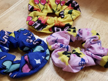 Load image into Gallery viewer, As Seen on Adult Swim SCRUNCHIES, pack of 3 different elastics. [adult swim] Streams print