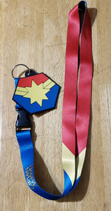 CAPTAIN MARVEL, Marvel Lanyard with Logo Tag. Loot Crate Exclusive