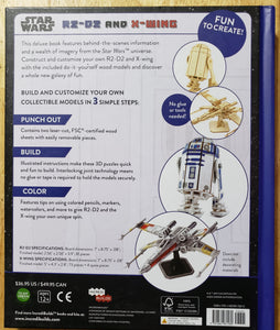 Incredi-Builds STAR WARS "R2-D2" & "X-Wing" 3D Wood Model Kits and Hardcover Book