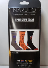 Load image into Gallery viewer, NARUTO 3 pack of Crew Socks (8-12) BIOWORLD Anime