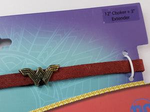 Wonder Woman 12" Choker Necklace with Goldtone, "DC Comics" Jewelry