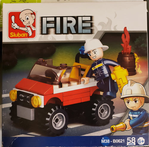 Sluban Building Blocks. FIRE Fire Truck Educational Bricks Toy Set (58 Pieces) M38 B0621
