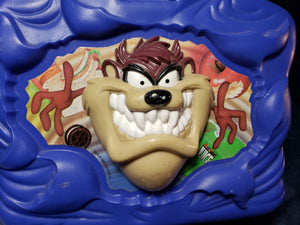 TAZmanian Devil 1996, Looney Tunes 3D Lunchbox with Thermos. By Warner Brothers, Plastic, used, as is. 