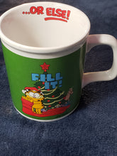 Load image into Gallery viewer, Vintage GARFIELD MUG Christmas Fill It Or Else Jim Davis 1978 Enesco Coffee Cup