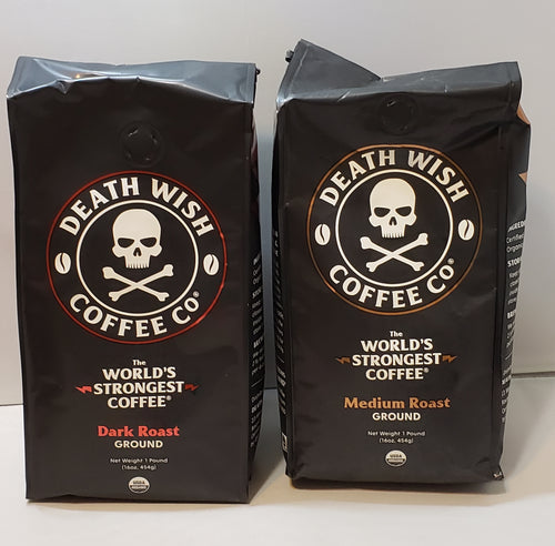 Death Wish Coffee - 1 lb. Ground or Whole Bean High Caffeine Coffee - World's Strongest Coffee
