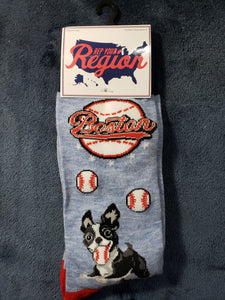 Rep Your Region "BOSTON" with Baseballs and Terriers Socks, Men's 8-12