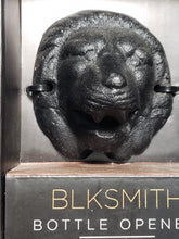 Load image into Gallery viewer, BLKSMITH Bottle Opener LION HEAD Cast Iron Black Finish (Wall Mount)