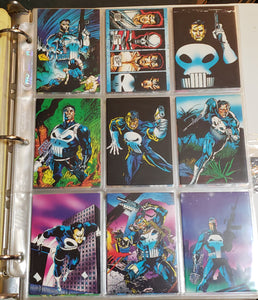 1992 MARVEL: THE PUNISHER: WAR JOURNAL ENTRY, Complete 90 card set VF/NM with 6 Bonus Chase Cards.
 