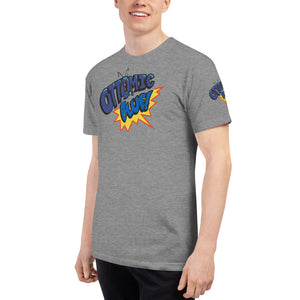 OTTOMIC BLUE Unisex Tri-Blend Track Shirt with Logo on sleeve. Various colors and sizes