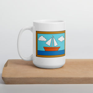 Mug with "The Simpsons" Living Room Painting Inspired Design