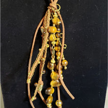 Load image into Gallery viewer, One of a Kind! Brown Leather 32" Tassle Necklace