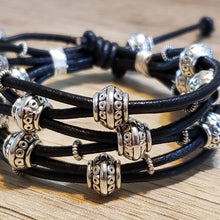 Load image into Gallery viewer, Hand Crafted,  Vegan Leather Adjust Cuff Bracelet