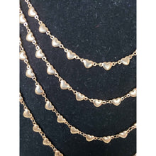 Load image into Gallery viewer, Rose Gold Ion Plated Stainless Steel, Heart Drape Necklace, Adjustable to 16" w Lobster Claw Clasp