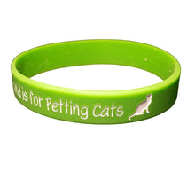 Load image into Gallery viewer, Green &quot;This Hand Is For Petting Cats&quot; Silicone Bracelet, Rubber Wristband