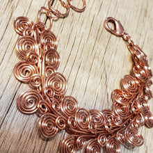 Load image into Gallery viewer, Hand Crafted Genuine Copper Spiral Chain Bracelet.