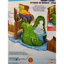 Load image into Gallery viewer, Hot Wheels Monster Trucks Color Shifters playset Swamp Chomp w/ Piran-Ahhhh
