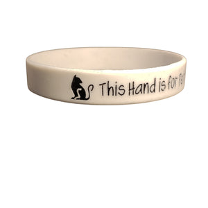 White "This Hand Is For Petting Cats" Silicone Bracelet, Rubber Wristband