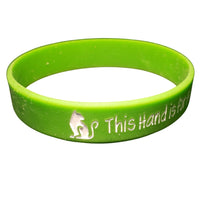 Load image into Gallery viewer, Green &quot;This Hand Is For Petting Cats&quot; Silicone Bracelet, Rubber Wristband