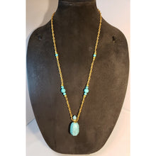 Load image into Gallery viewer, Howlite &amp; Gold Tone Chain 28" Necklace, with 2" drop Bottle Pendant...