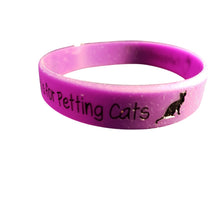 Load image into Gallery viewer, Dark Purple &quot;This Hand Is For Petting Cats&quot; Silicone Bracelet, Rubber Wristband