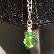 Load image into Gallery viewer, Green Czech Glass &amp; Black Genuine Leather Set